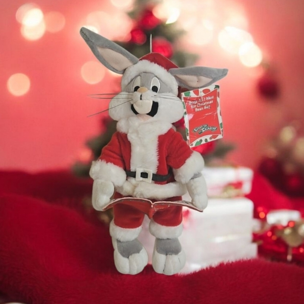 Warner BROTHERS Bean Bag CHRISTMAS Bugs Bunny NWT So Cute